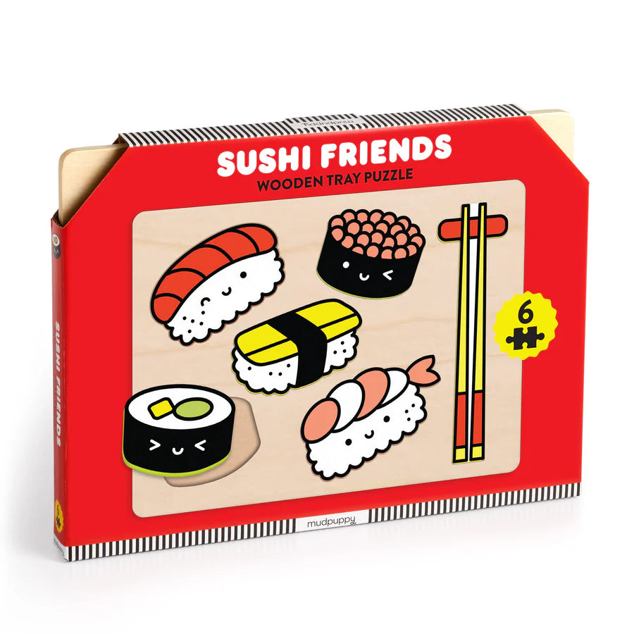 Engaging puzzlesMudpuppy Sushi Friends Wooden Tray Puzzle