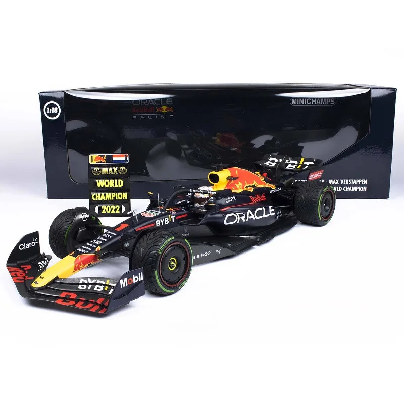 Durable toysORACLE RED BULL RACING RB18 - VERSTAPPEN - WINNER JAPANESE GP 2022 - W/PITBOARD - WORLD CHAMPION - 1:18 Scale Diecast Model Car Durable toysORACLE RED BULL RACING RB18 - VERSTAPPEN - WINNER JAPANESE GP 2022 - W/PITBOARD - WORLD CHAMPION - 1:18 Scale Diecast Model Car