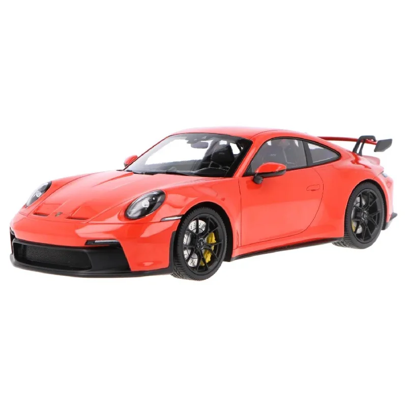 High-quality materials toys PORSCHE 911 (992) GT3 - 2021 - ORANGE/ BLACK WHEELS - 1:18 Scale Resin Model Car