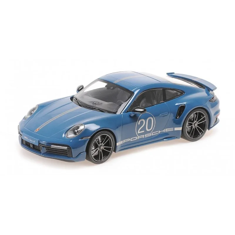 Playful toys PORSCHE 911 (992) TURBO S COUPE SPORT DESIGN - 2021 - BLUE - 1:18 Scale Diecast Model Car