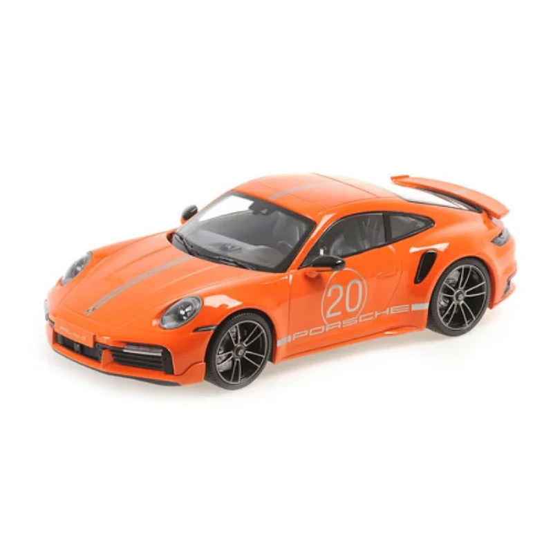 Enthusiastic toysPORSCHE 911 (992) TURBO S COUPE SPORT DESIGN - 2021 - ORANGE - 1:18 Scale Diecast Model Car