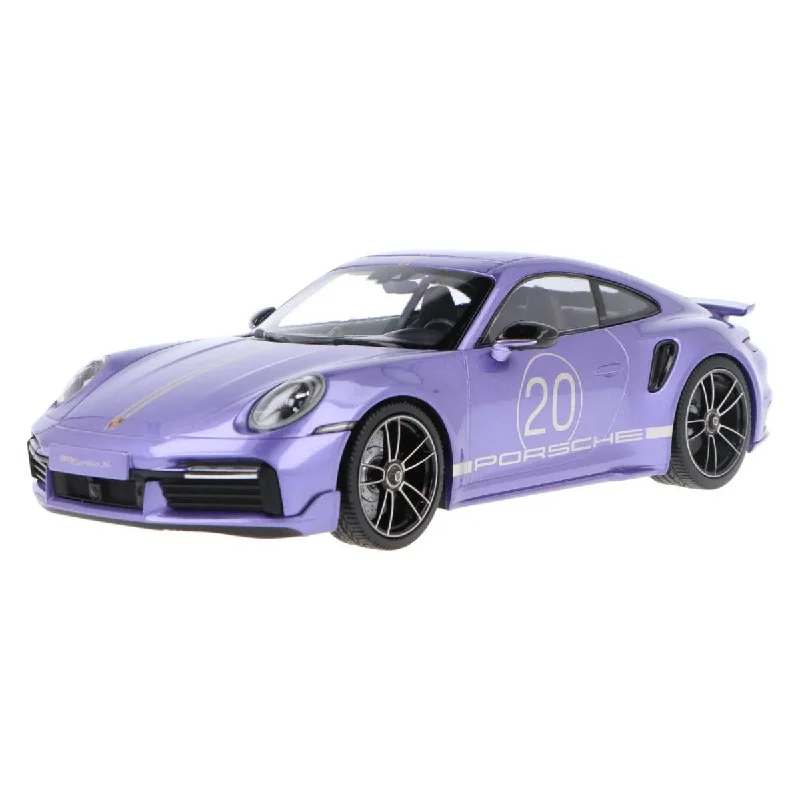 Enthusiastic toysPORSCHE 911 (992) TURBO S COUPE SPORT DESIGN - 2021 - VIOLA - 1:18 Scale Diecast Model Car