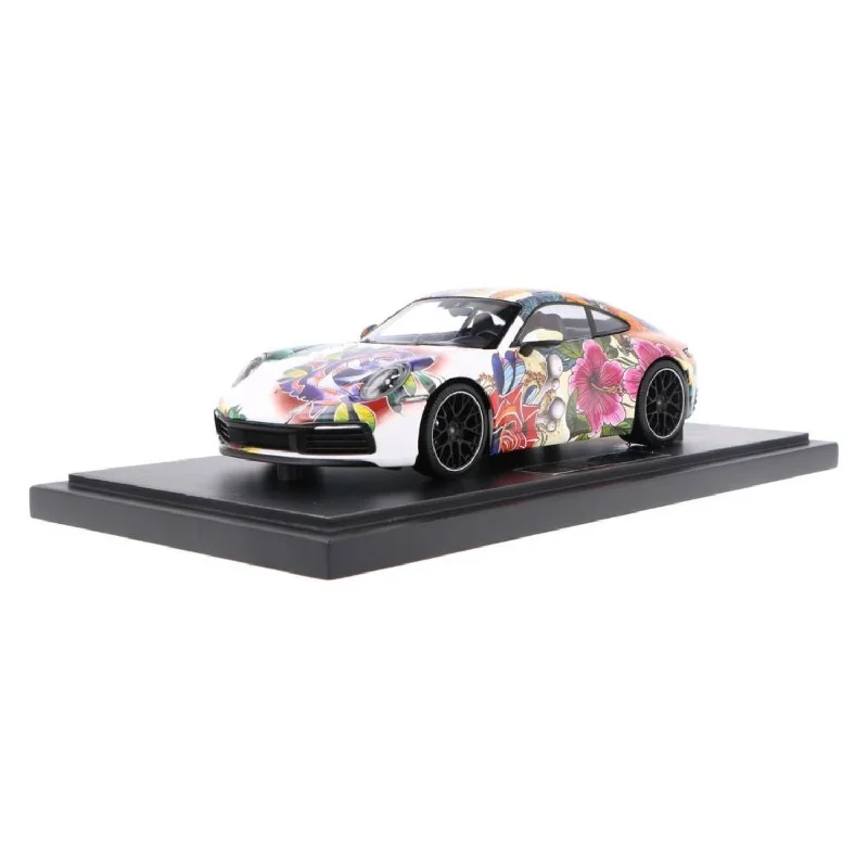 Enthusiastic toysPORSCHE 911 CARRERA 4S - 2019 - FLOWER DESIGN - 1:18 Scale Diecast Model Car