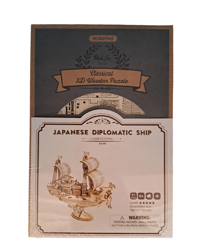 Logical puzzles Rolife 3D Wooden Puzzle - Japanese Diplomatic Ship