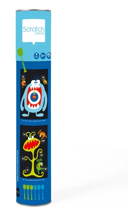 Time-consuming puzzles SCRATCH DARTS - MONSTERS MAGNETIC 36X55CM 2 SIDED PRINTING