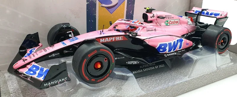 High-quality materials toys Solido 1/18 Scale Diecast S1808802 - Alpine A522 F1 Saudi Arabia 2022 E.Ocon
