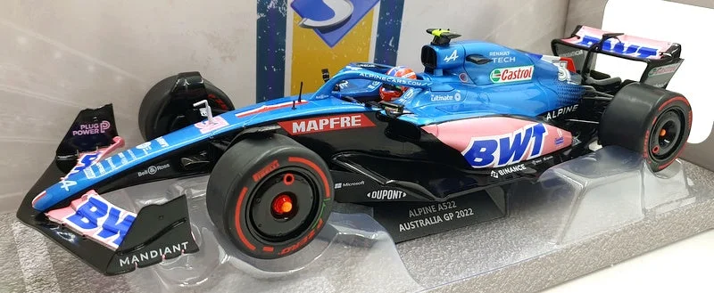High-quality materials toys Solido 1/18 Scale Diecast S1808804 - Alpine A522 F1 Australia GP 2022 E.Ocon