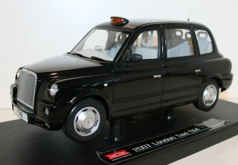 High-quality toy cars Sunstar 1/18 Diecast - 5251 - 2007 London Taxi Cab TX4 - Black