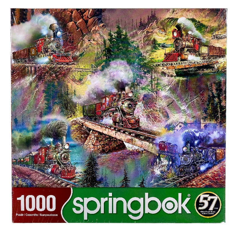 Educational games Thrilling Trains 1000 Piece Puzzle