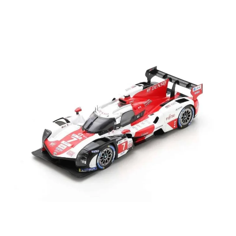 High-quality toy cars TOYOTA GR010 HYBRID No.7 TOYOTA GAZOO Racing - 2nd 24H Le Mans 2022 - M. Conway - K. Kobayashi - J. M. López.  With Acrylic Cover - 1:18 Scale Resin Model Car