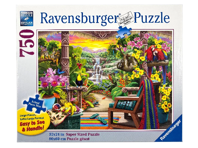 Thought-provoking puzzles Tropical Retreat 750 Piece Large Format Puzzle