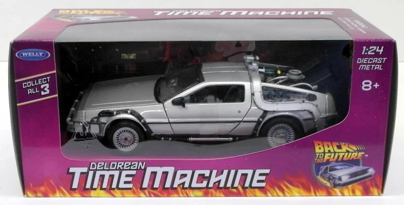 Durable toysWelly 1/24 Scale Diecast 22443W Delorean Time Machine - Back To The Future